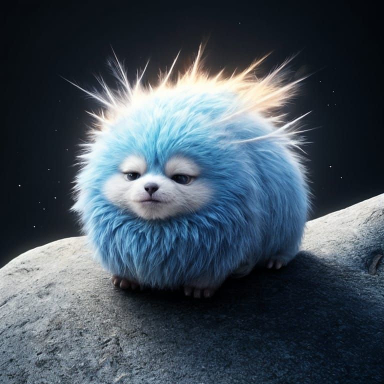Cute Alien Creature with Shimmering Fur