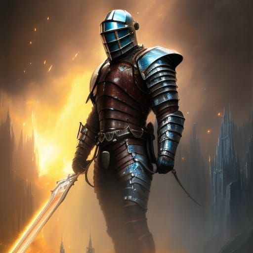 Knight with sword of light