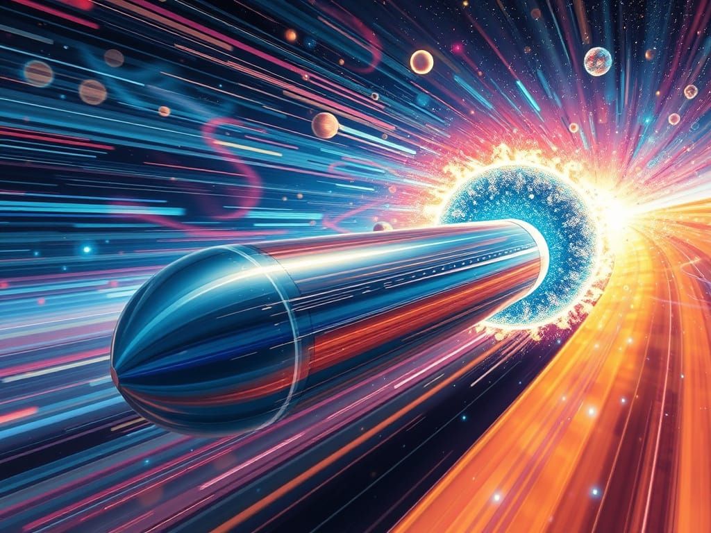 Glowing Space Cylinder Blasts Through Cosmic Vortex