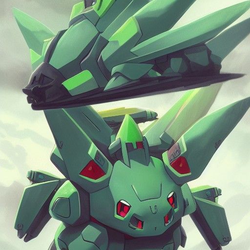 Bulbasaur Mecha Fusion: Pokemon in Gundam Style