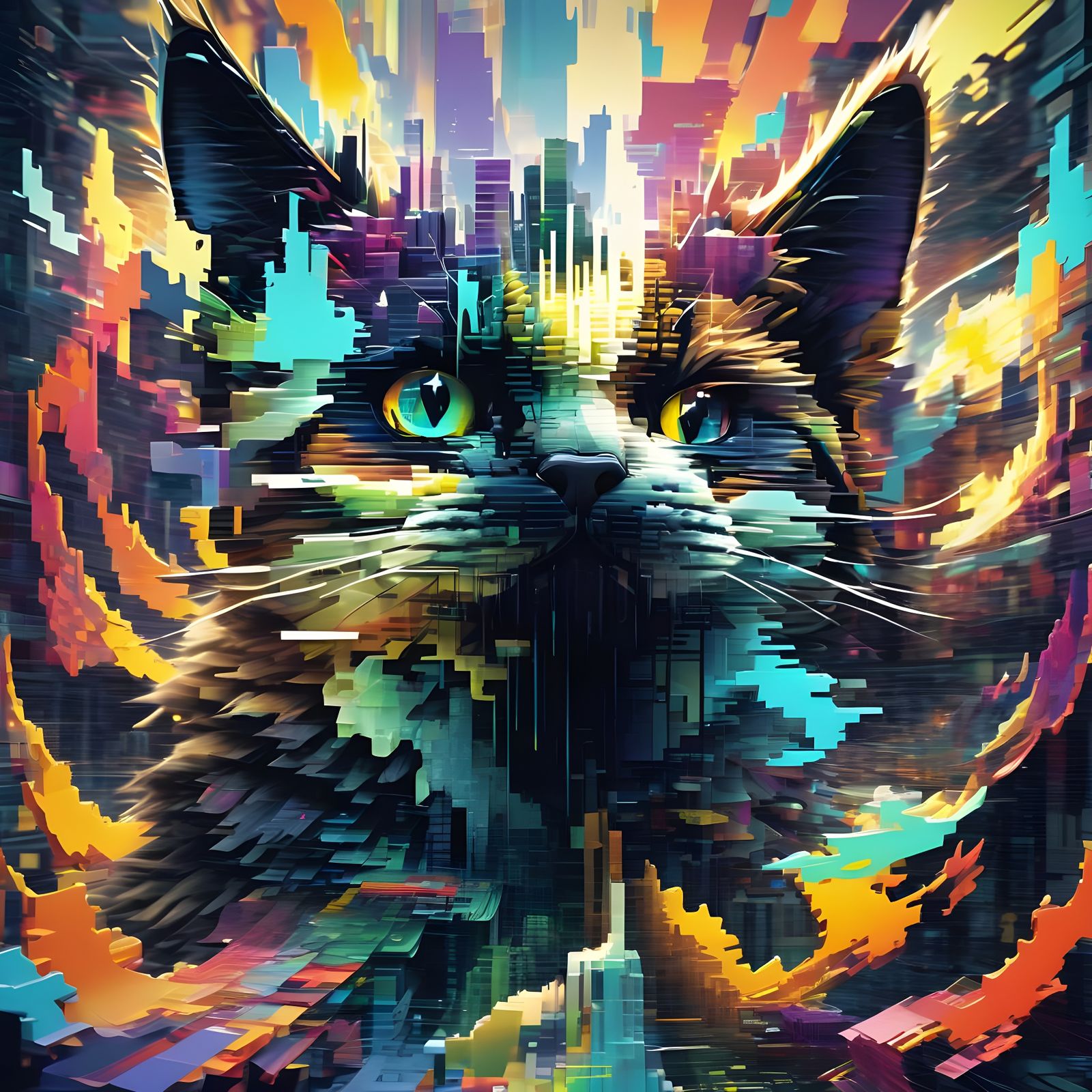 Glitch Art: Distorted Cats and Cityscapes