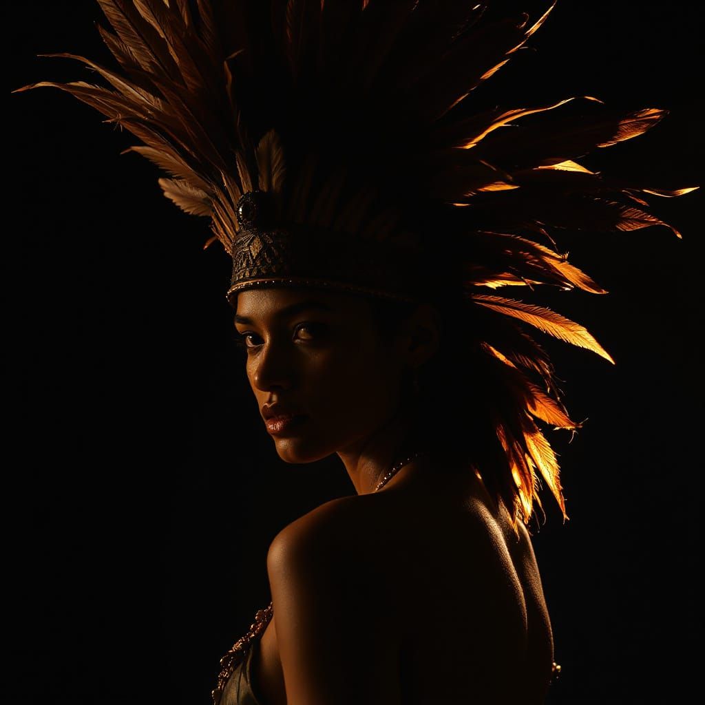 Tribal Goddess in Chiaroscuro Lighting
