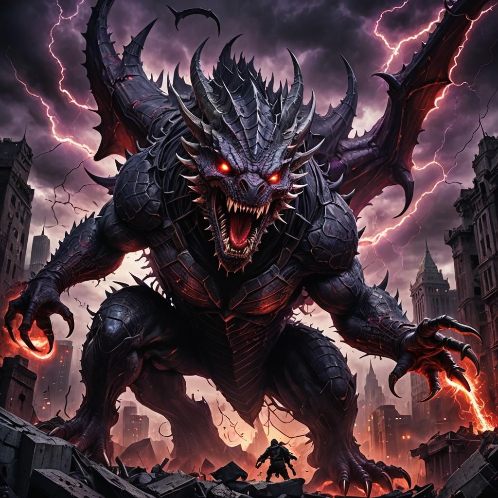 Massive Reptilian Horror Unleashes Chaos in Dark Fantasy Ill...