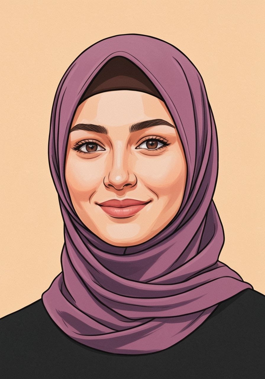 Elegant Hijabi Woman in Soft-Focused Realism