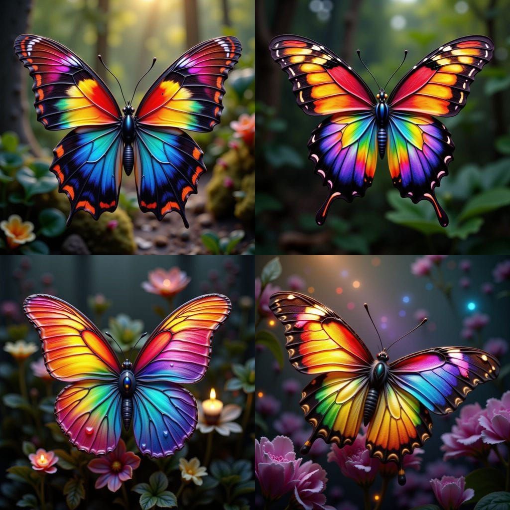 Goth Moth Transforms into Rainbow Butterfly Over Dreams