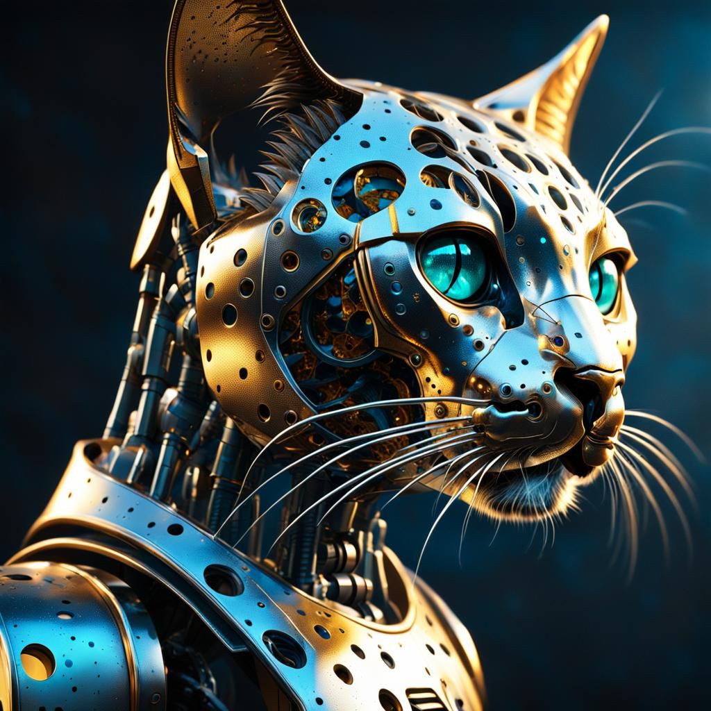 Cyberpunk Robot Cat Recoils from Terrifying Triphobic Patter...