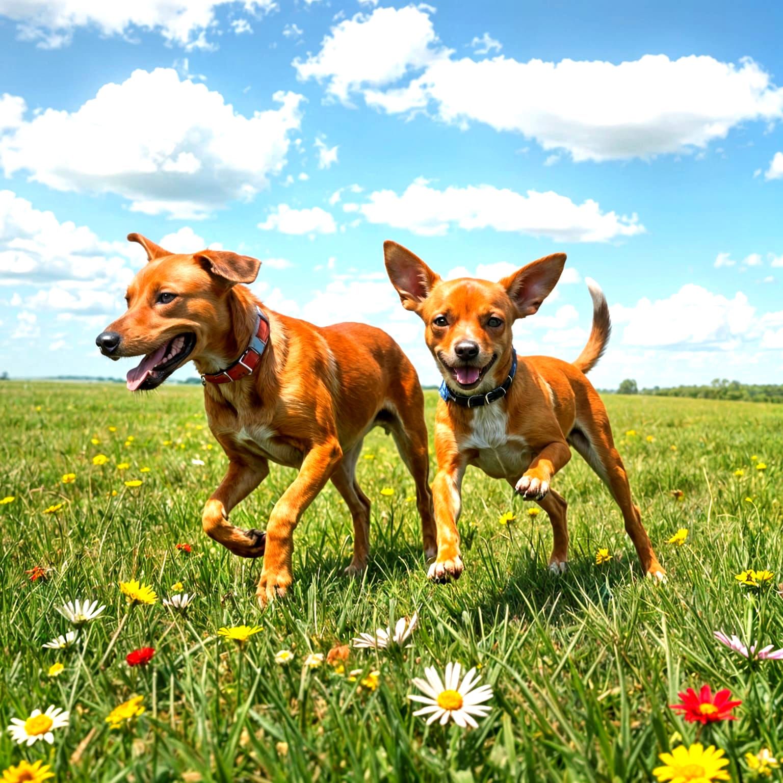 Canine Duo in Charcoal Drawing