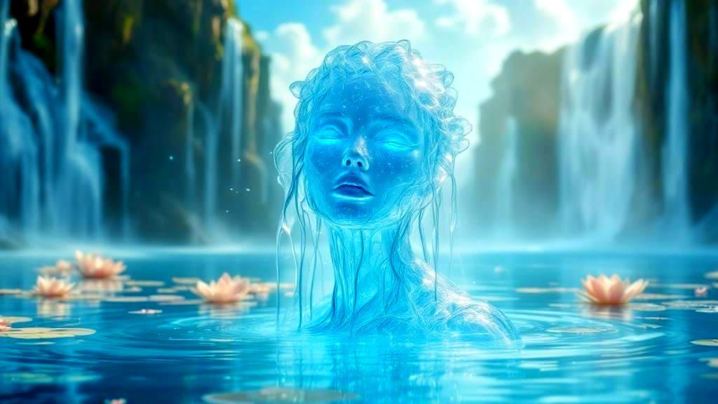 Ethereal Water Sculpture in Mystical Lagoon