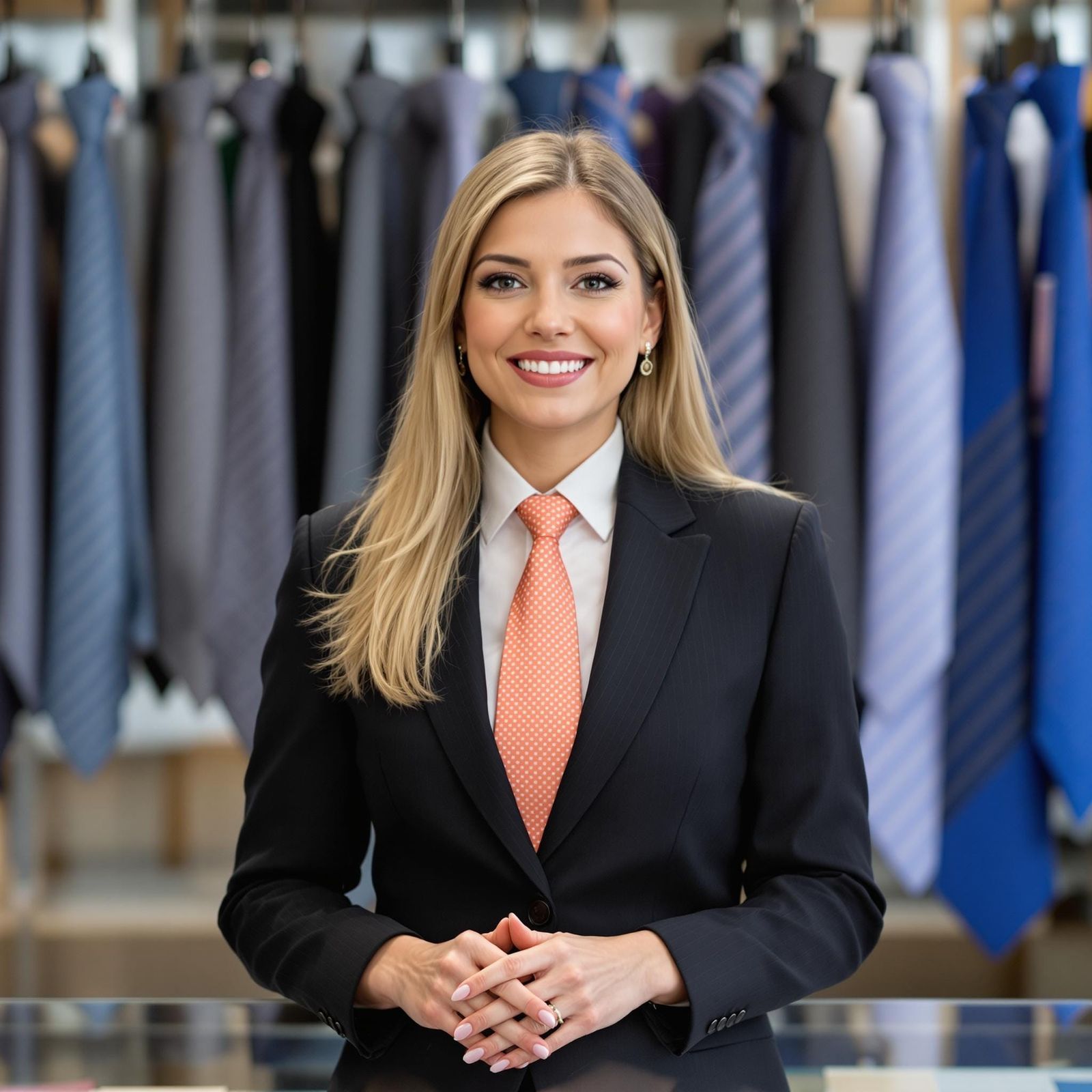 Lady in Business Attire, Ties and Accessories