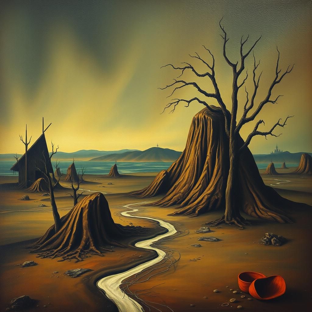 Surreal 80s Travel Documentary in Salvador Dali Style