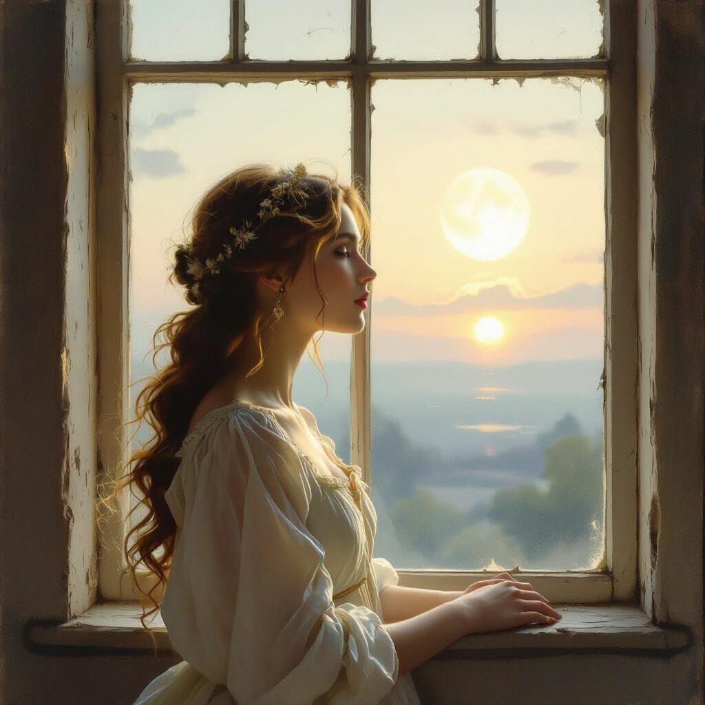 Juliet as Dawn's Sun in Painterly Style