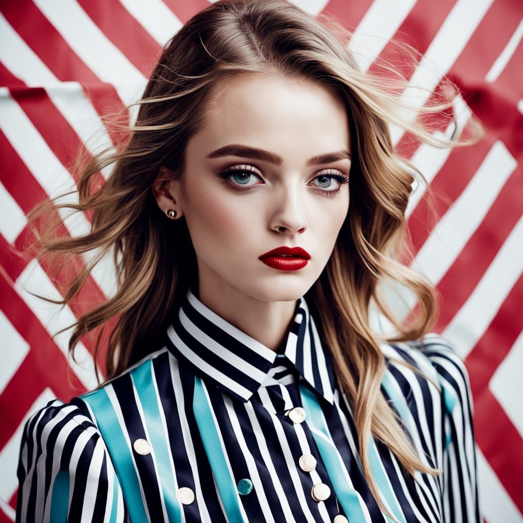 Luxury Fashion Editorial in Bold Striped Patterns