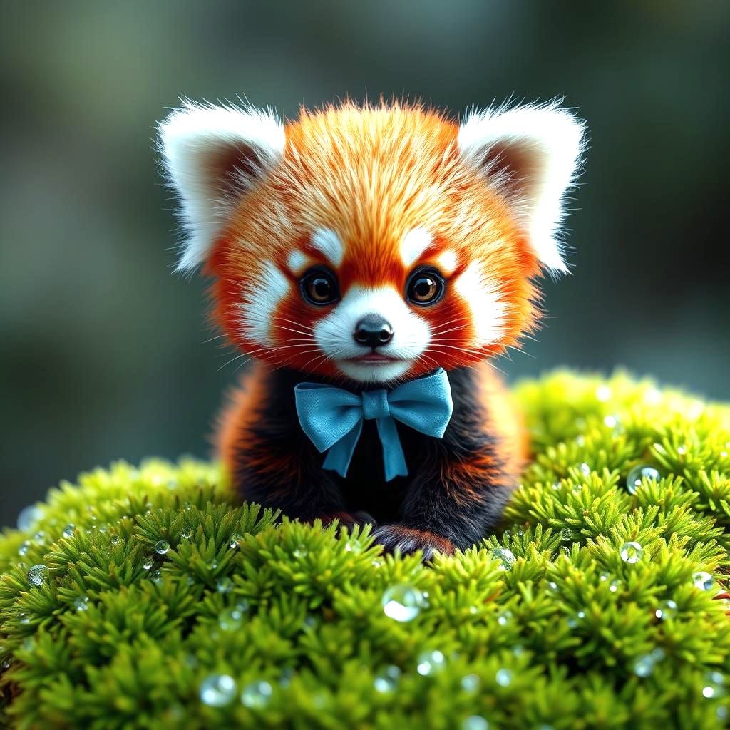 Adorable Red Panda Cub with Big Chibi Eyes