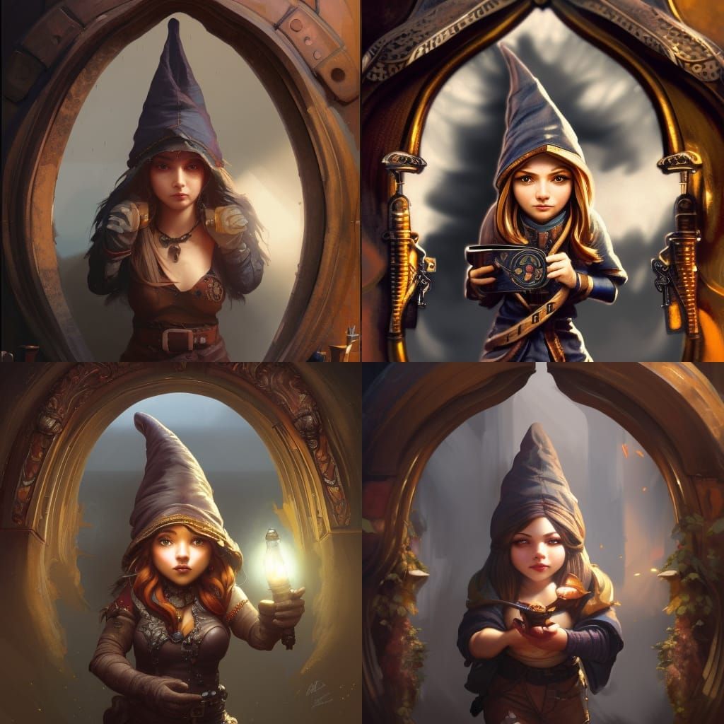 Gnome Locksmith Portrait in Hyperdetailed Digital Art Style