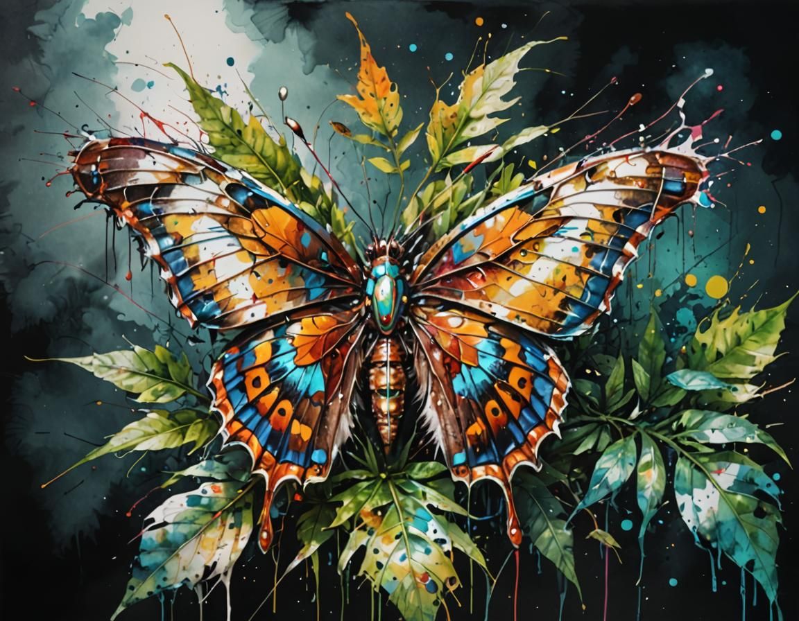 Biopunk Cyborg Butterfly with Vibrant LEDs