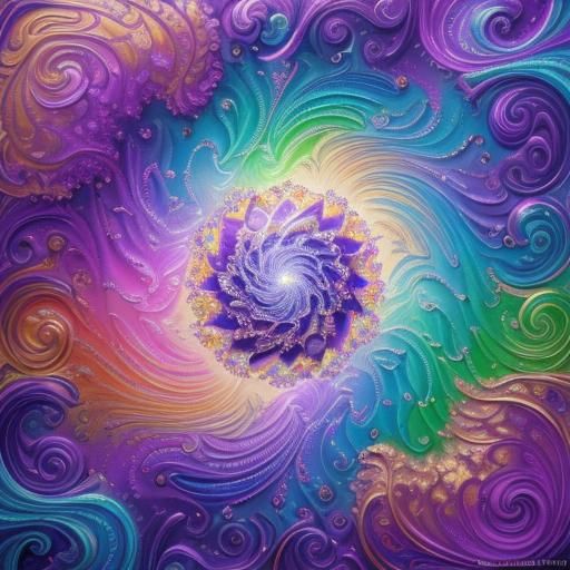 Rainbow Light Poetry on Golden Parchment Scroll