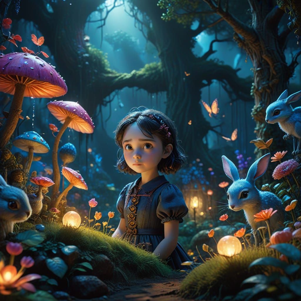 Dreamlike Fantasy Photography of Baby Alice in Whimsical Won...