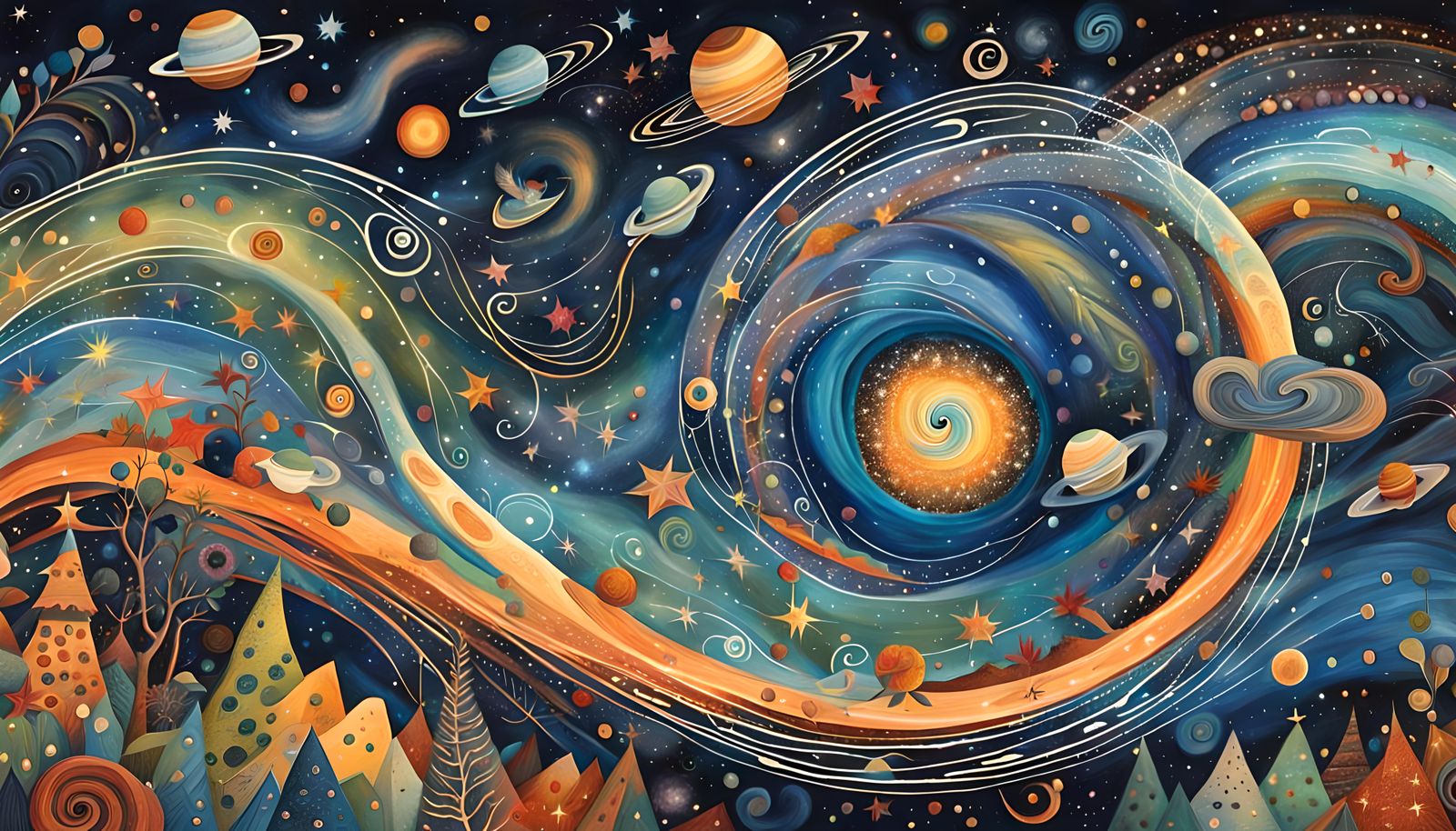 Cosmic Songline Swirling Across the Cosmos