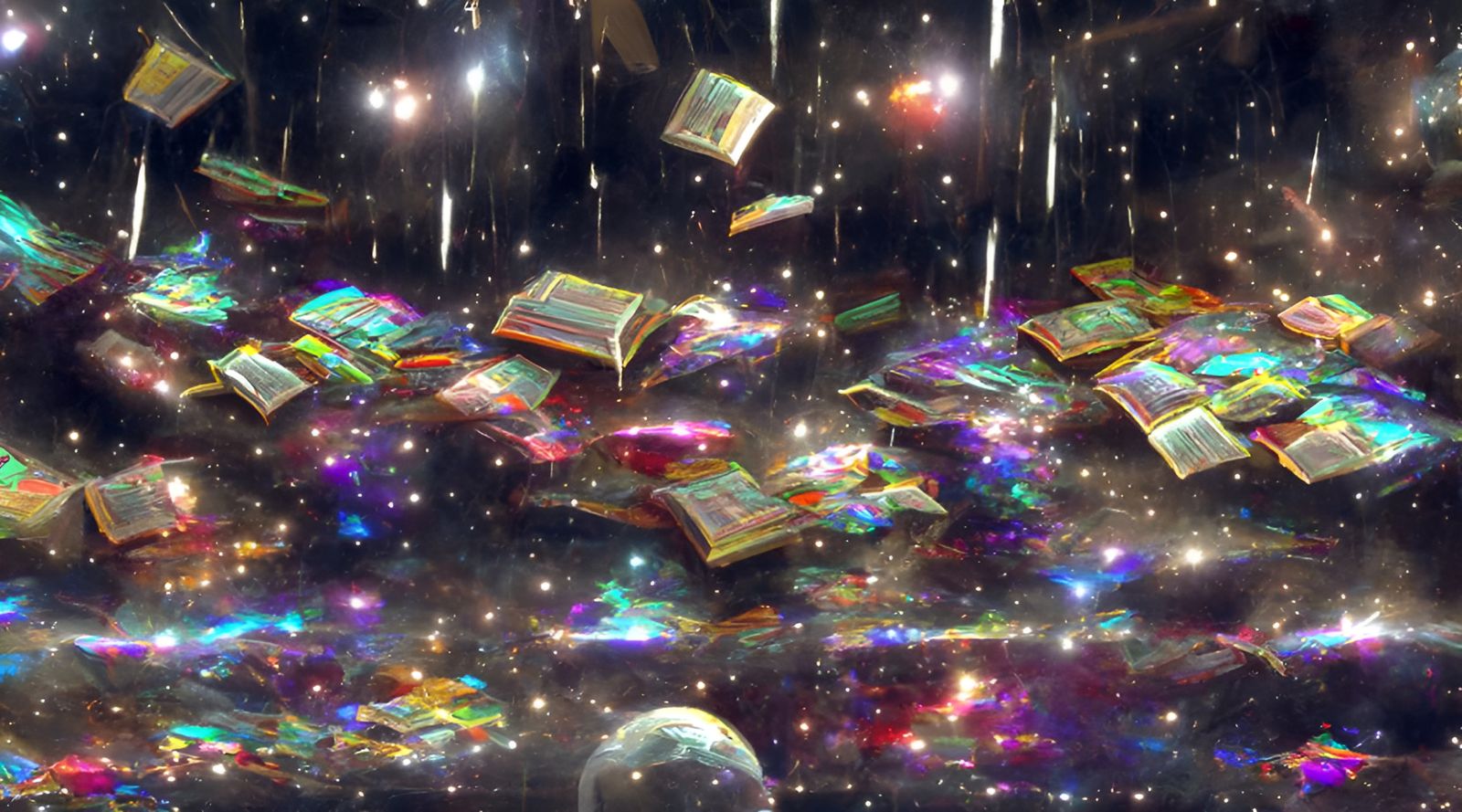 Books Rain in Space: Cosmic Concept Art