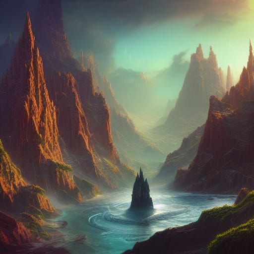Fantastical Matte Painting with Intricate Detail