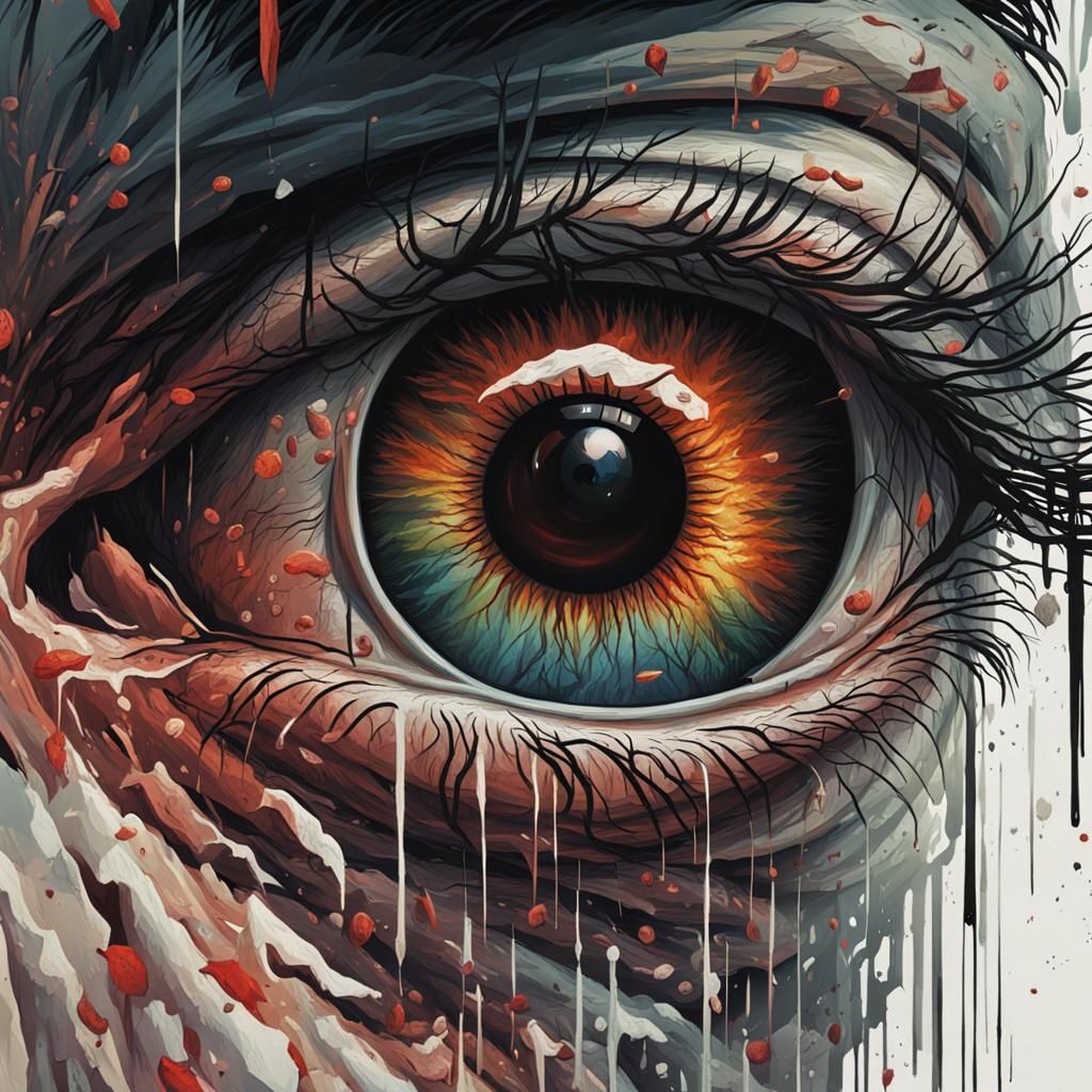 Horror Eye in 4K, Hyperdetailed Artwork