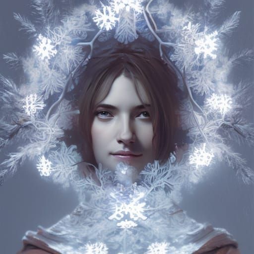 Snowflake Hoodie Portrait in Volumetric Lighting