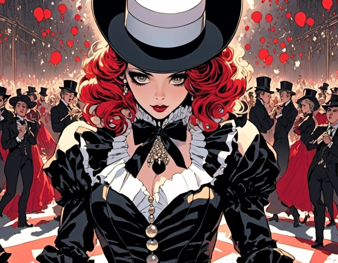 anime victorian party lady