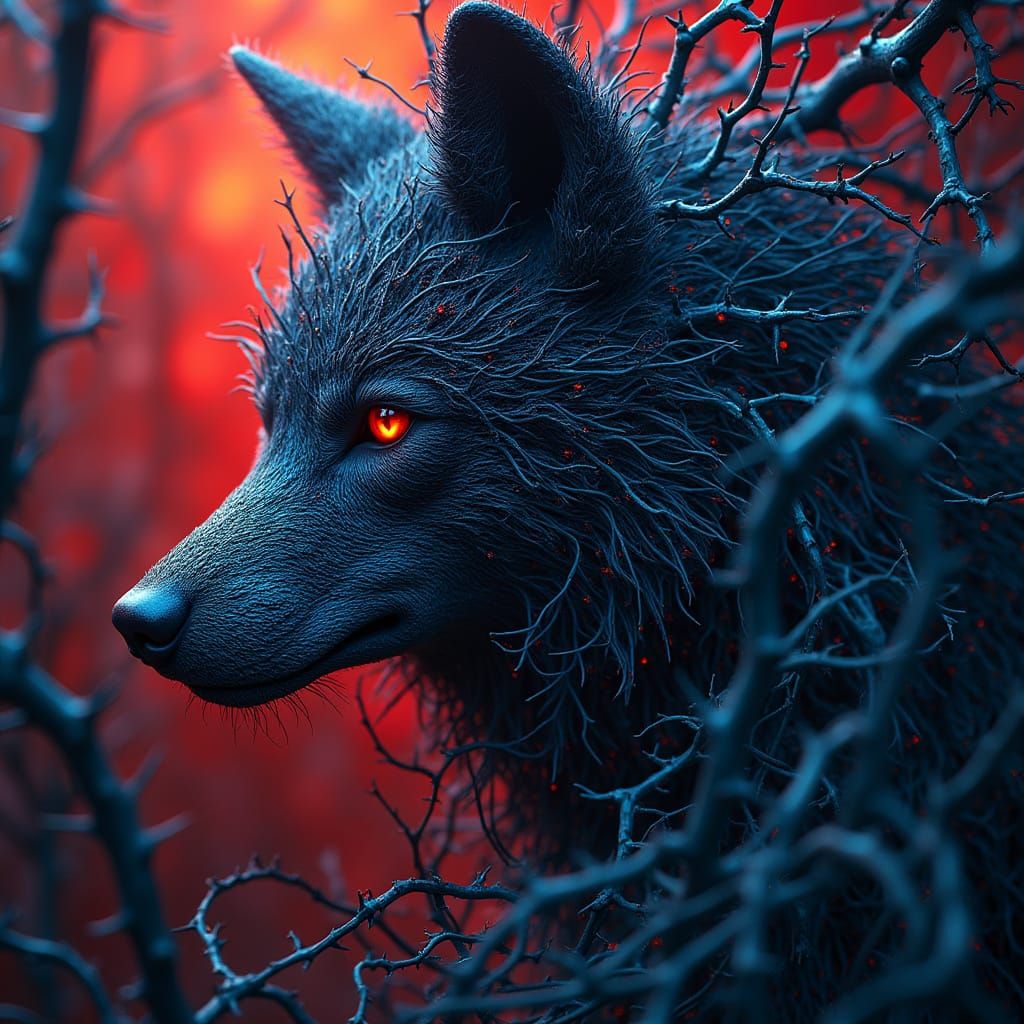 Barbed Wire Wolf in Enebroso Maze