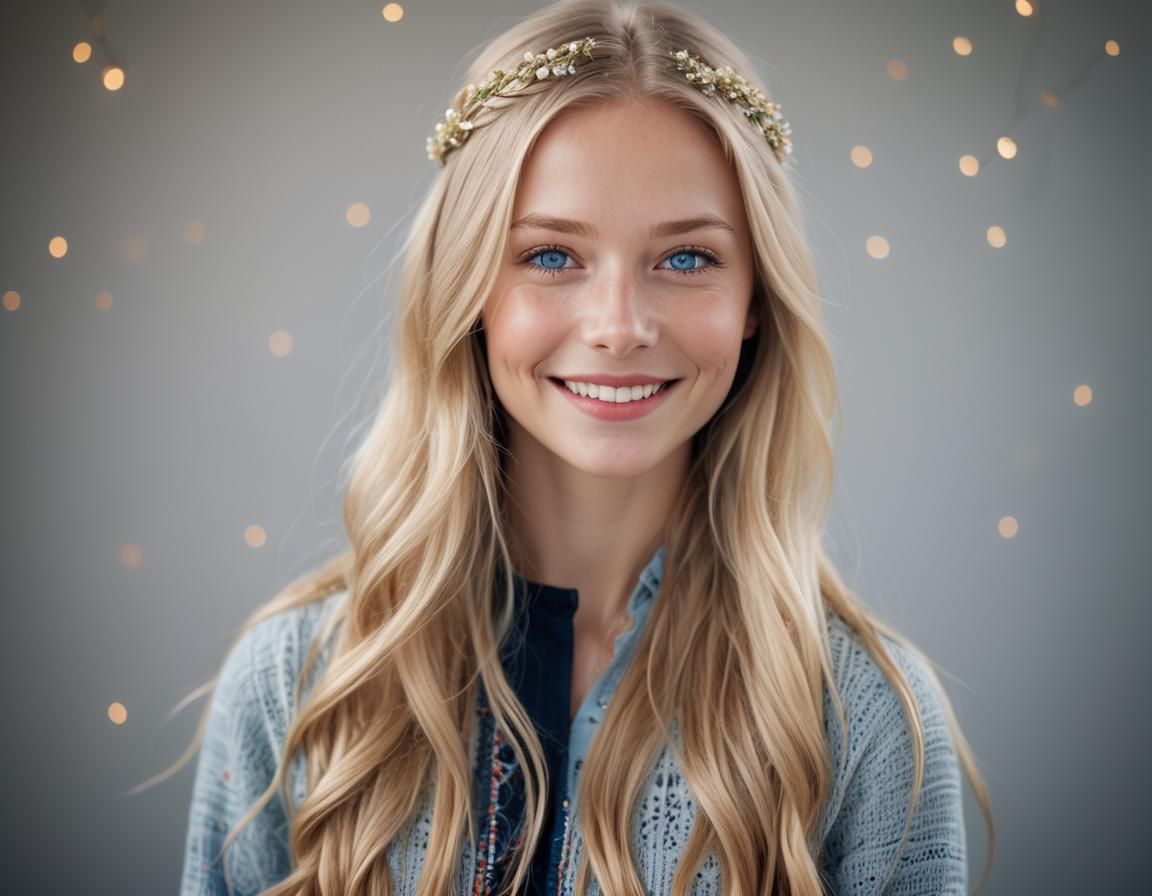 Scandinavian Girl with Border Collie, Professional Photograp...