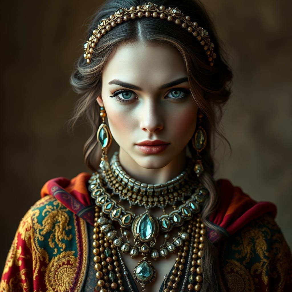 Enchanting Bohemian Goddess in Mystical Realism Style