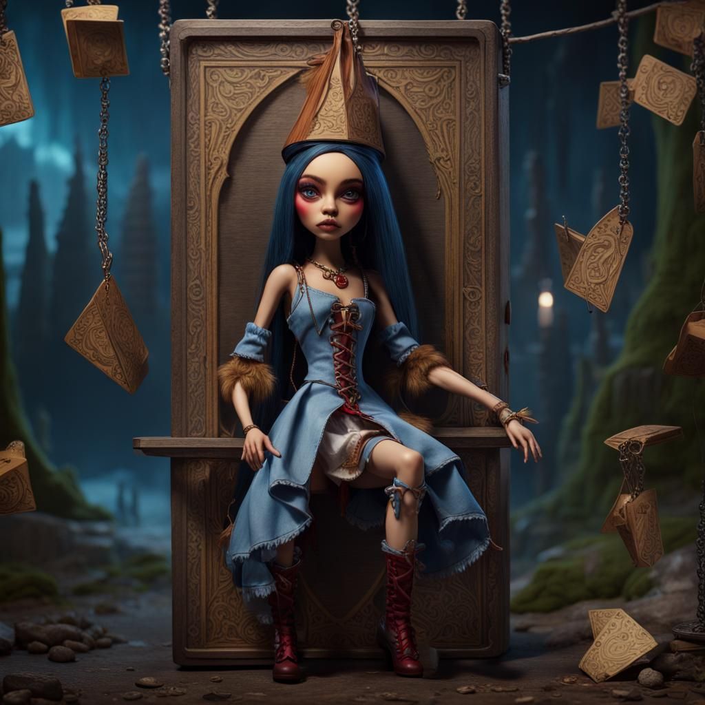 Hyperrealistic Bratz Dolls as The Hanged Man