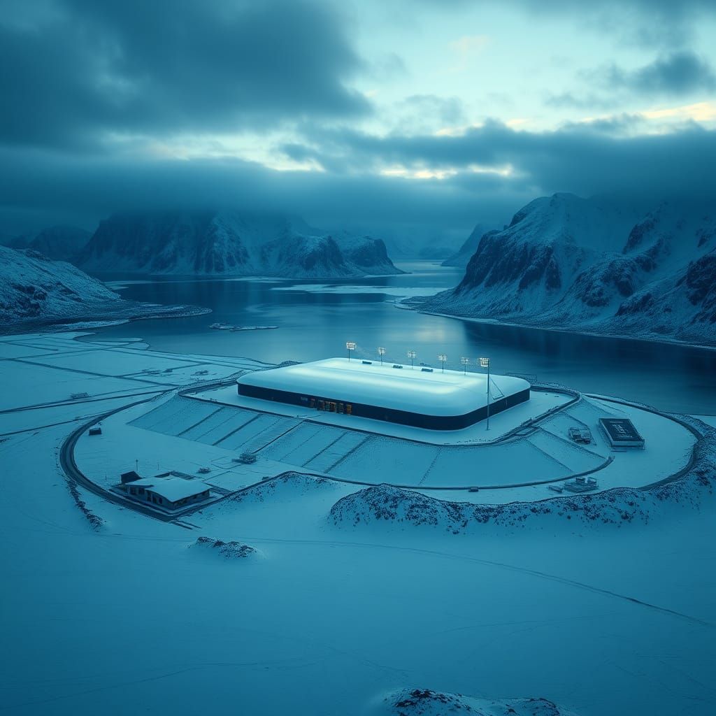 Arctic Serenity: Henningsvaer Stadium in Winter