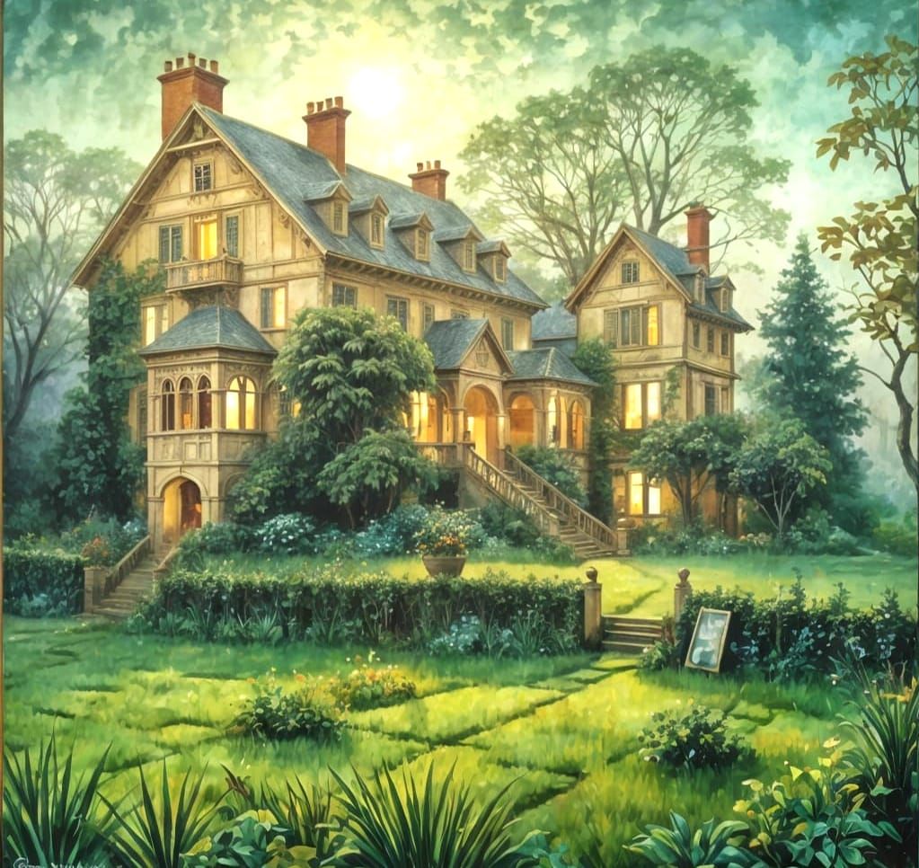 Charming Maison: An Oil Painting Inspired by Masters