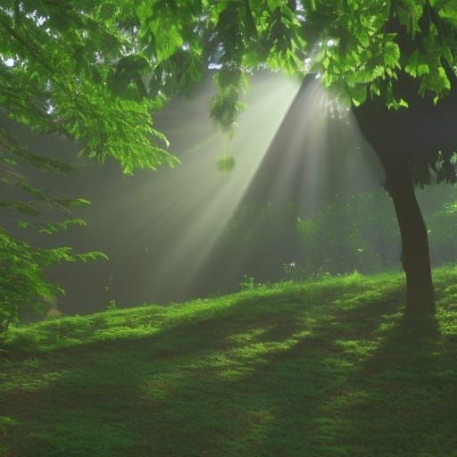 Sun Beam Through Leaves