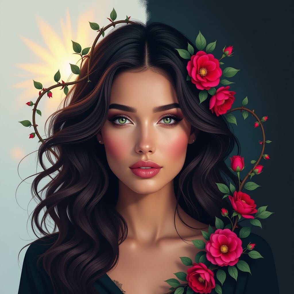 Woman's Portrait: Shadow and Light, Sorrow and Serenity