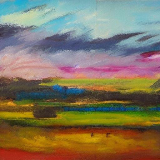 Abstract Expressionist Landscape with a Modern Twist