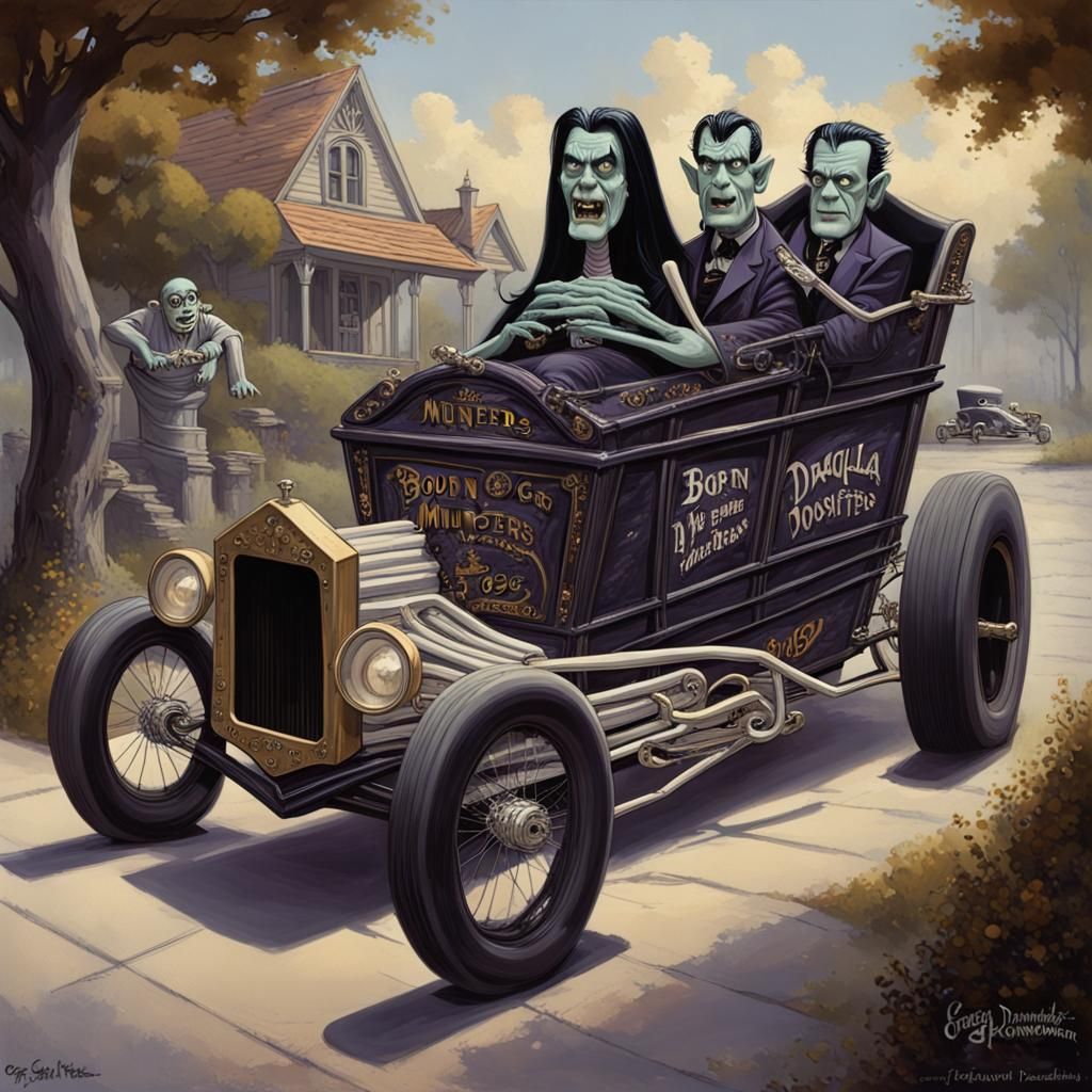 The Munsters' Dragula Dragster in Horror Style