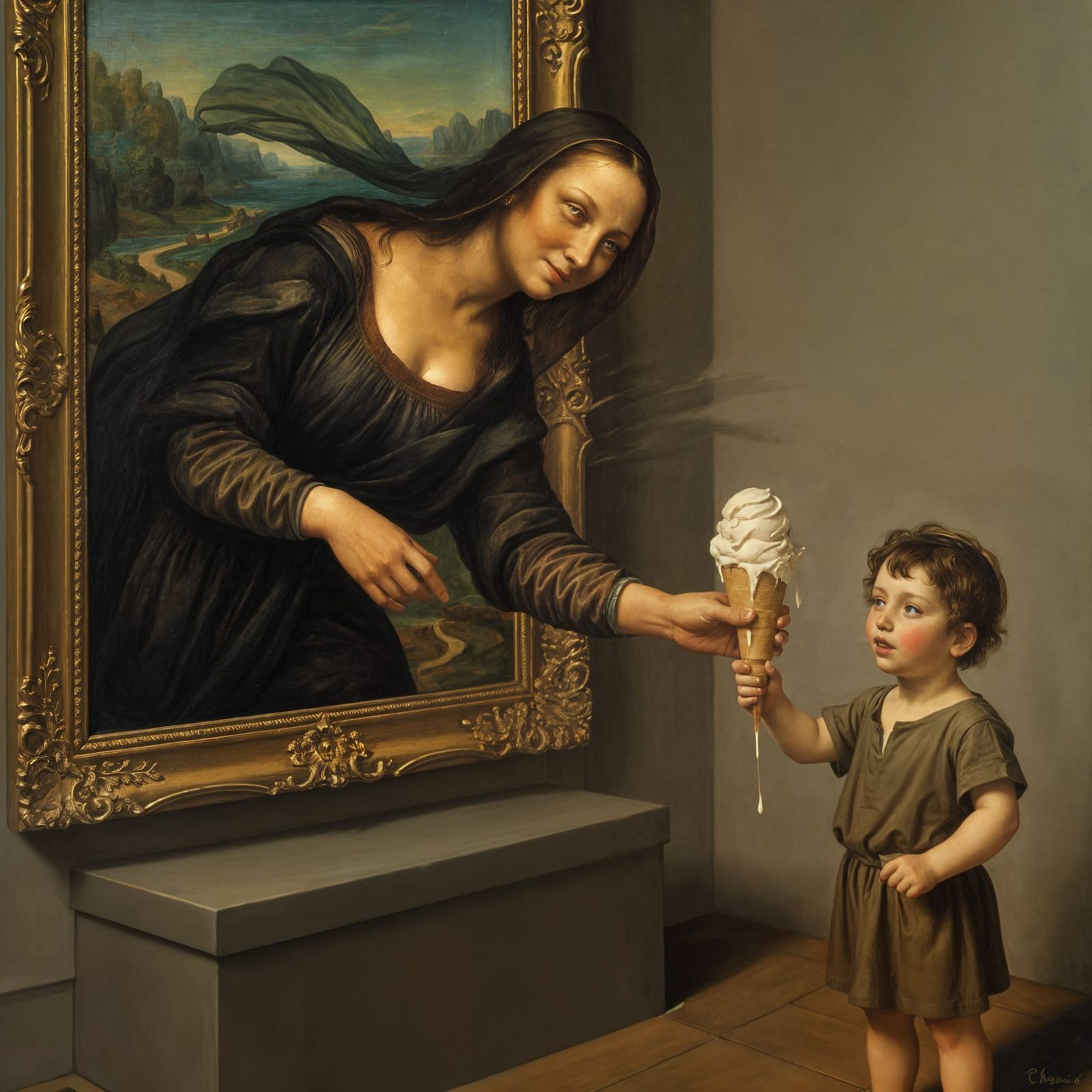 Mona Lisa Steals Ice Cream: A Humorous Take
