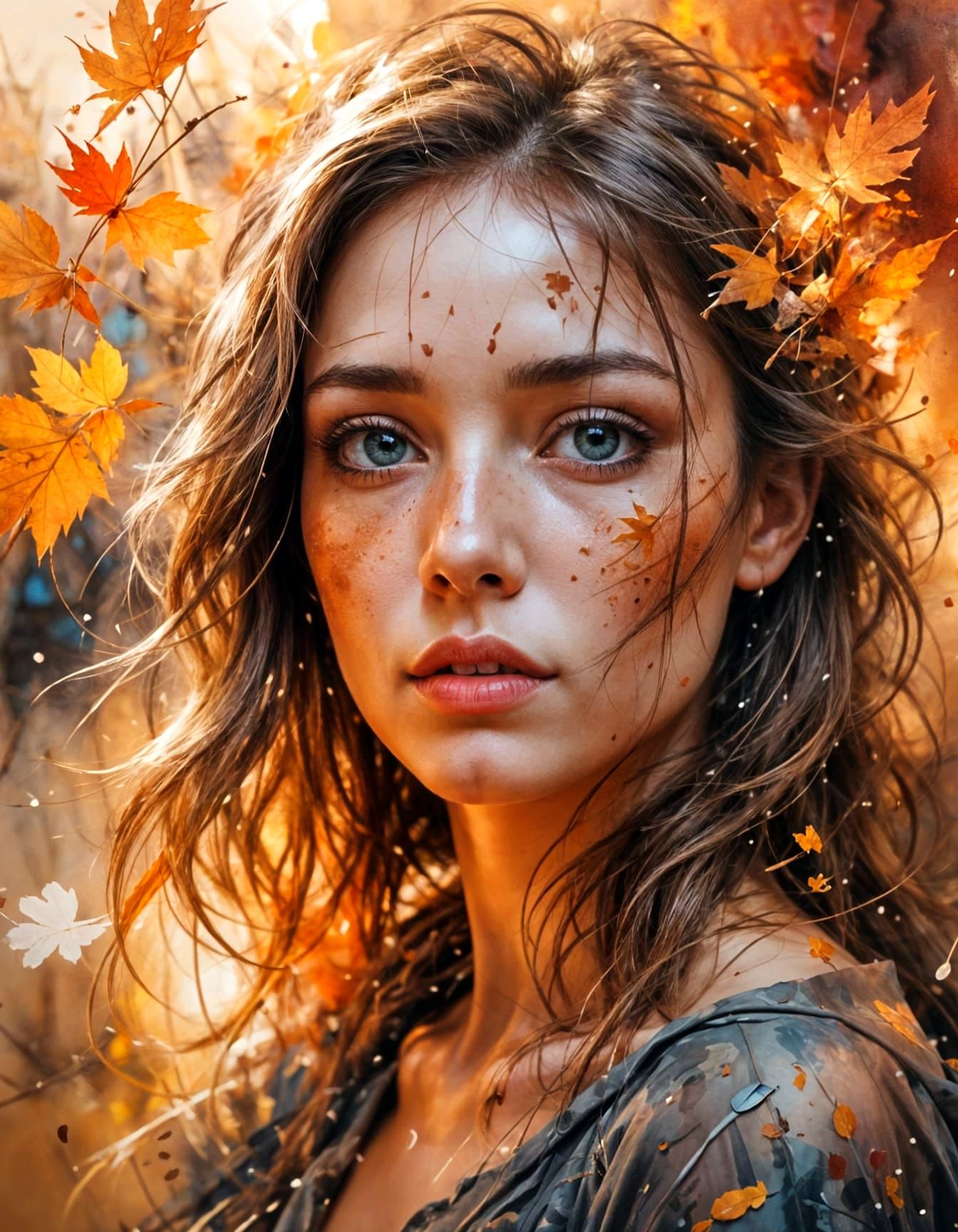 Ethereal Watercolour Fusion of Chaos and Beauty