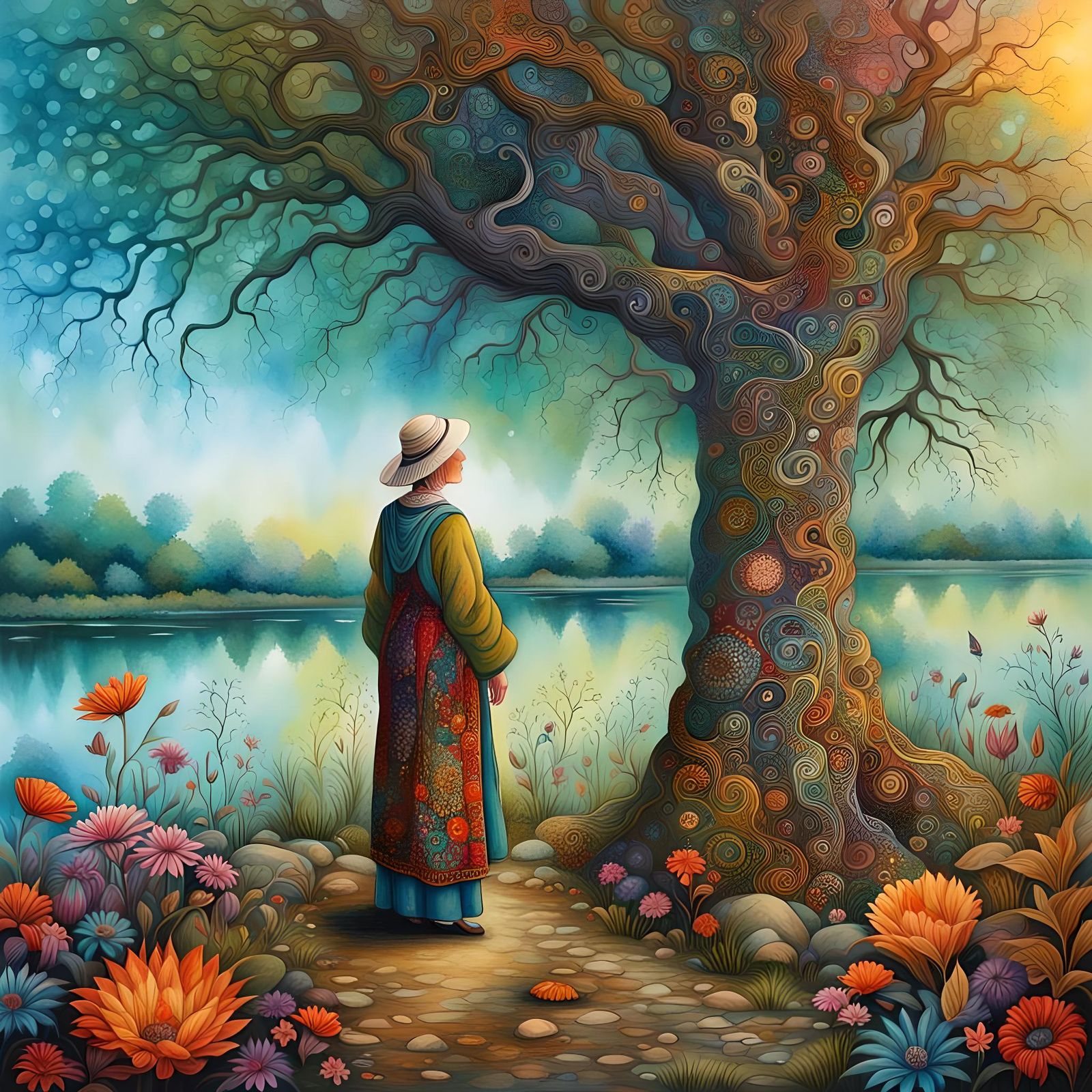 Mystical Bohemian Woman by Riverbank