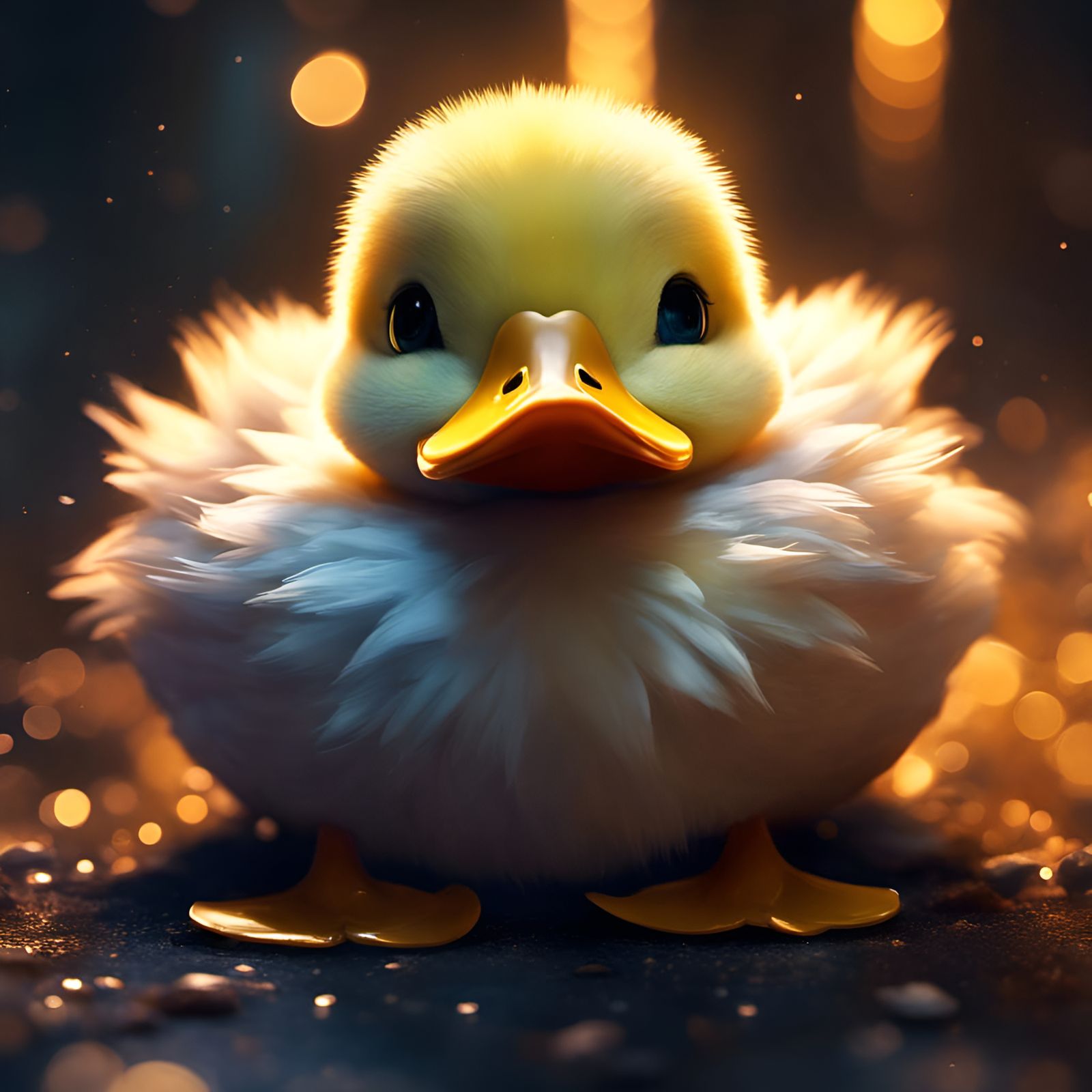 Adorable Anthropomorphic Duck Sleeping in 3D