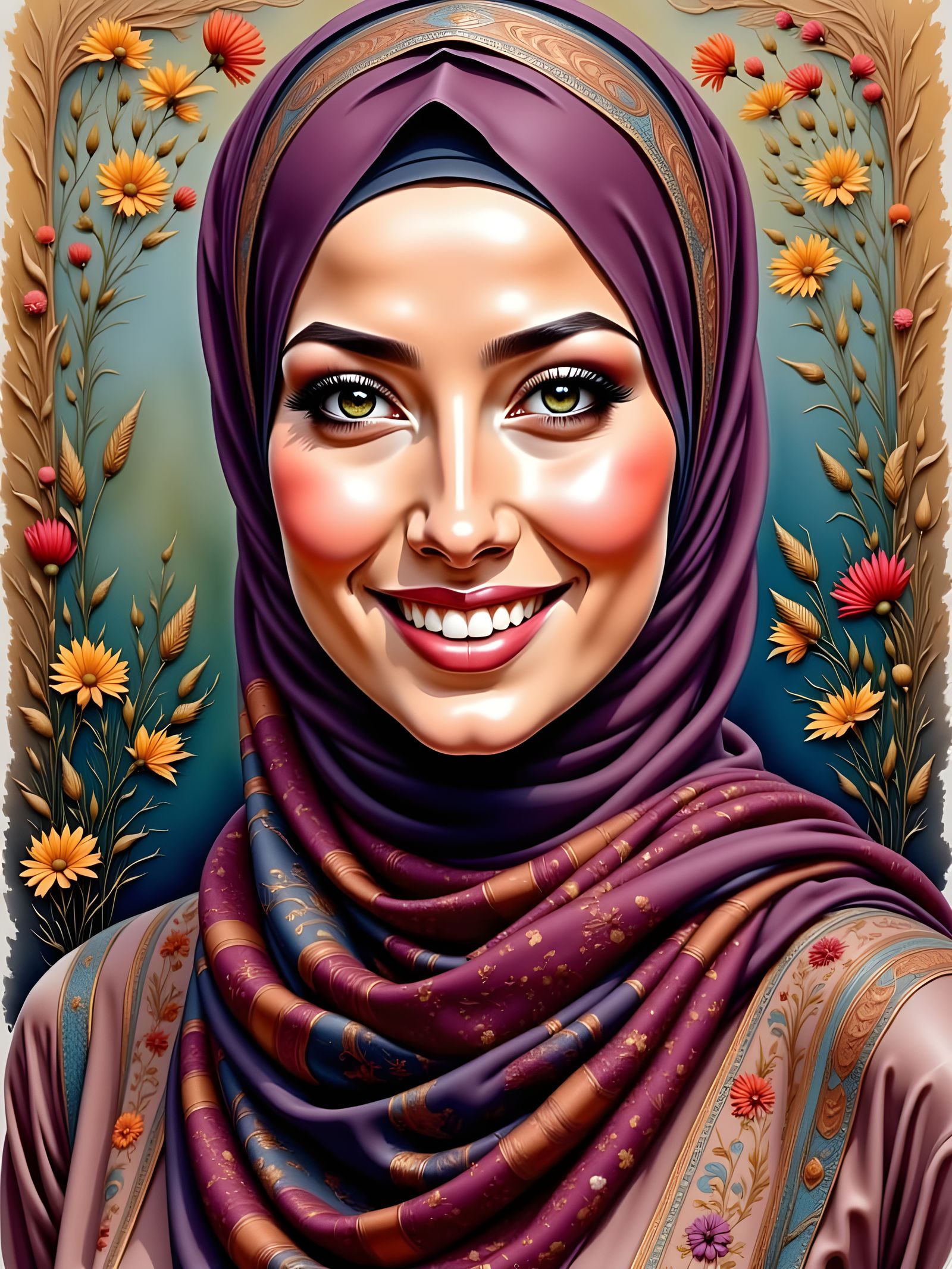 Beautiful Woman in Hijab with Genuine Smile