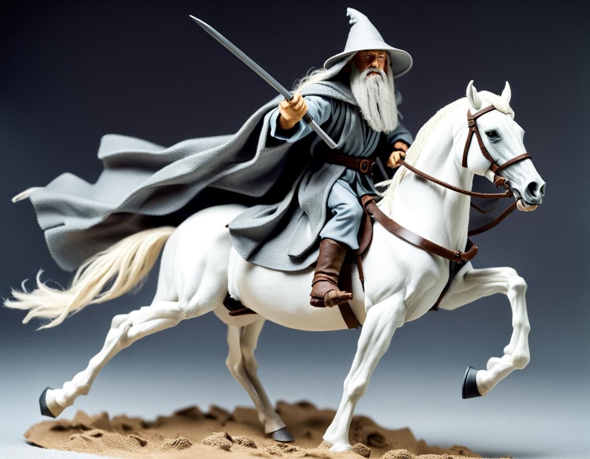Gandalf Action Figure Battles a Nazgul