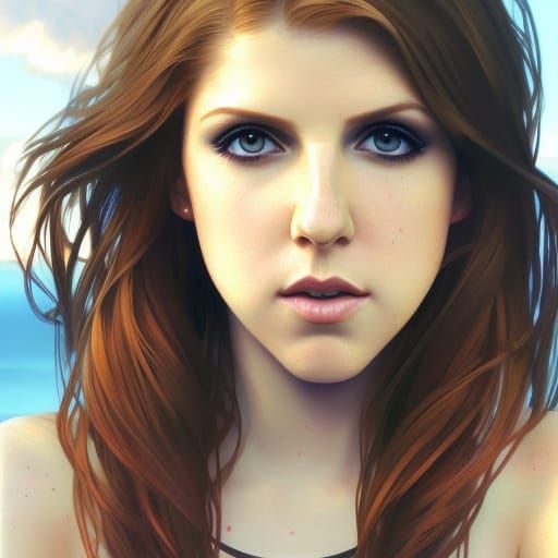 Anna Kendrick Bikini Portrait at Sunset