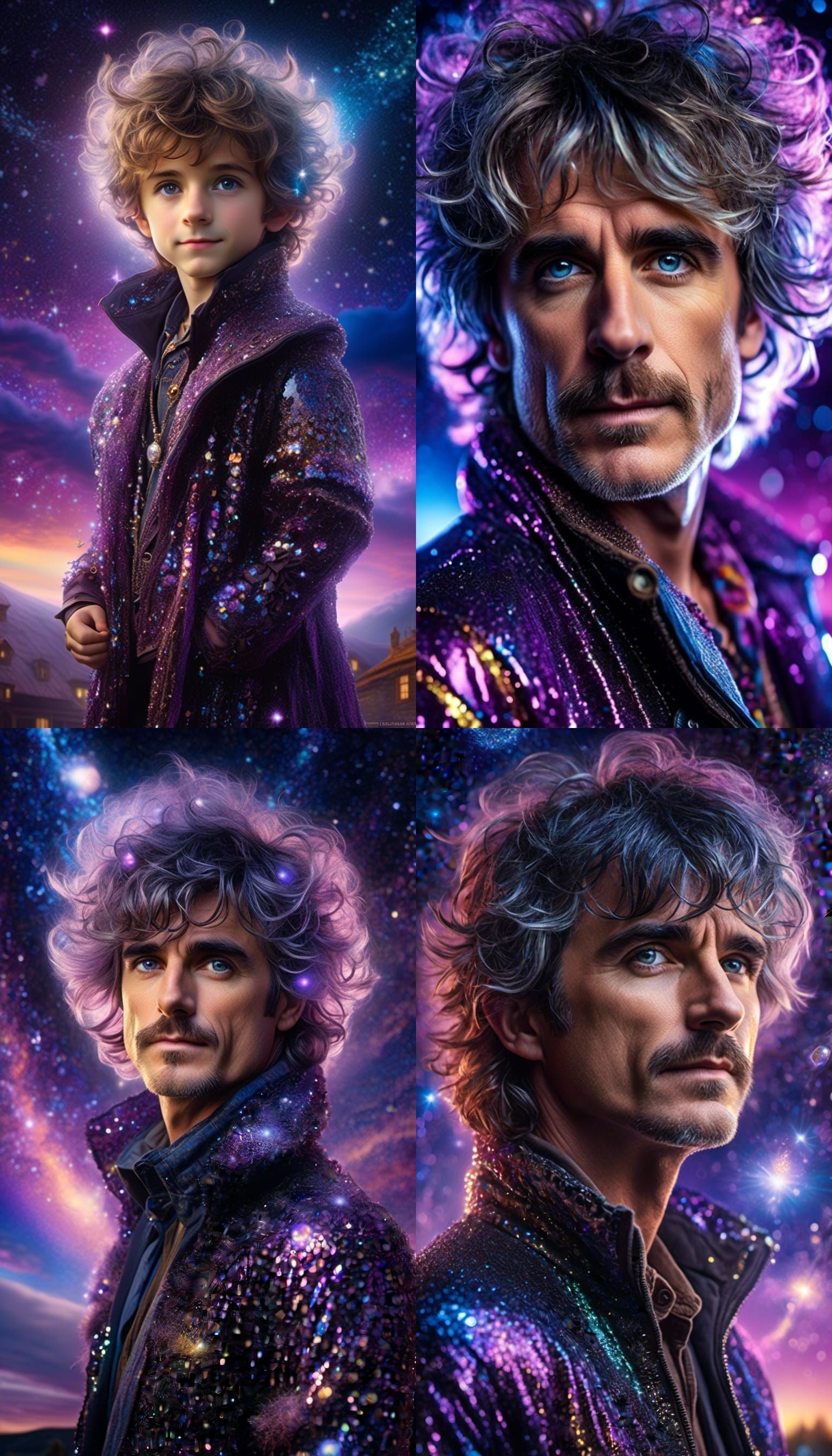 Cinematic Close-Up: Electric Hair in Cosmic Setting