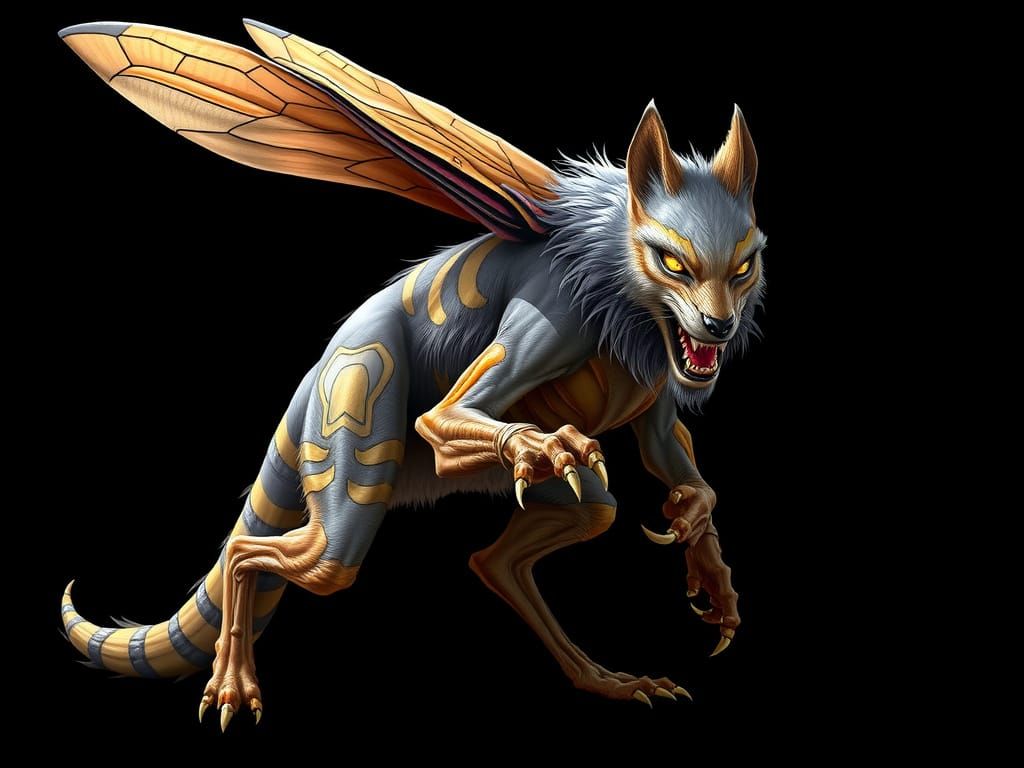 Cyberpunk Hybrid Beast Stands Proud