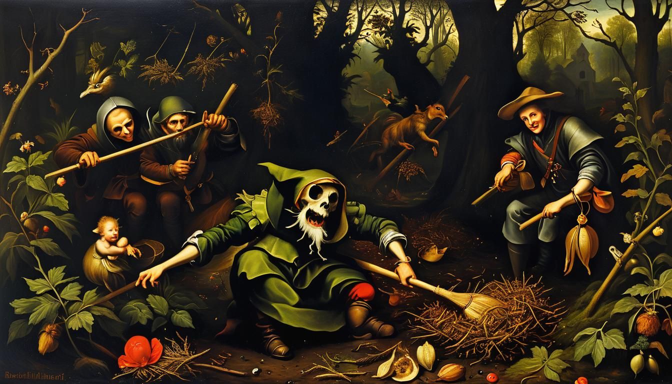 Oil Painting of Forest Floor in Renaissance Style