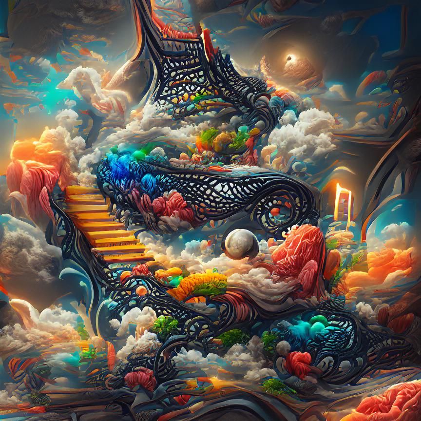Stairway to Heaven: Hyperrealistic Digital Painting