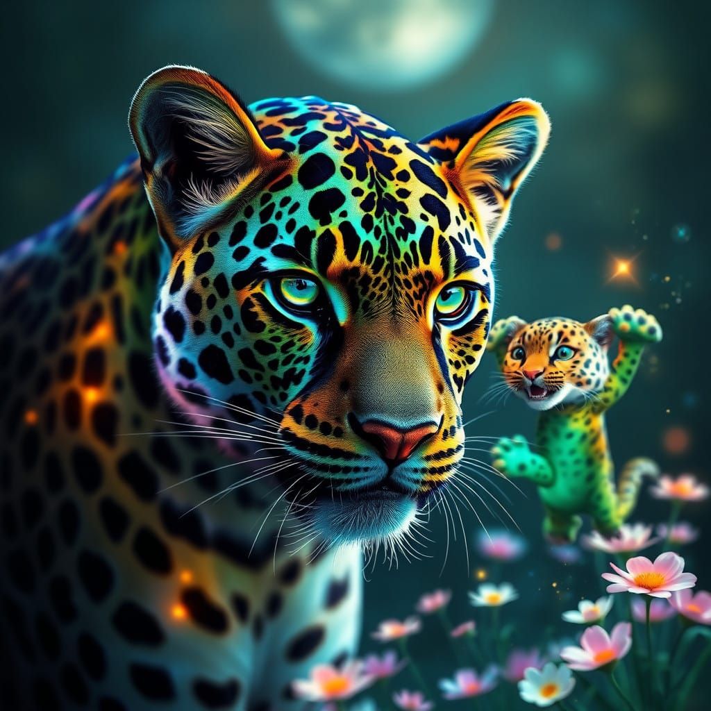 Majestic Leopard in Dreamy, Ethereal Environments