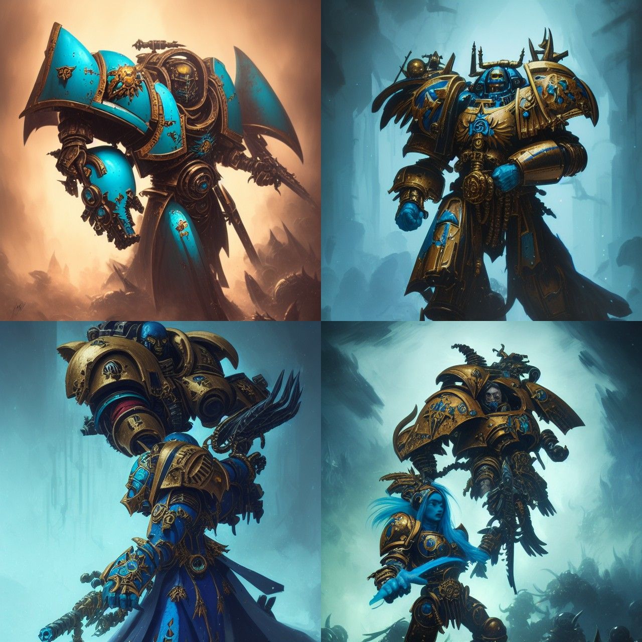 Warhammer 40K Space Marine in Hyper-Realistic Style